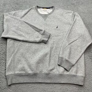 Nautica Crew Neck Sweatshirt Mens XL Gray Long Sleeve Casual Pullover Loungewear